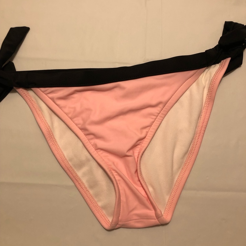 Pink and black bikini bottom